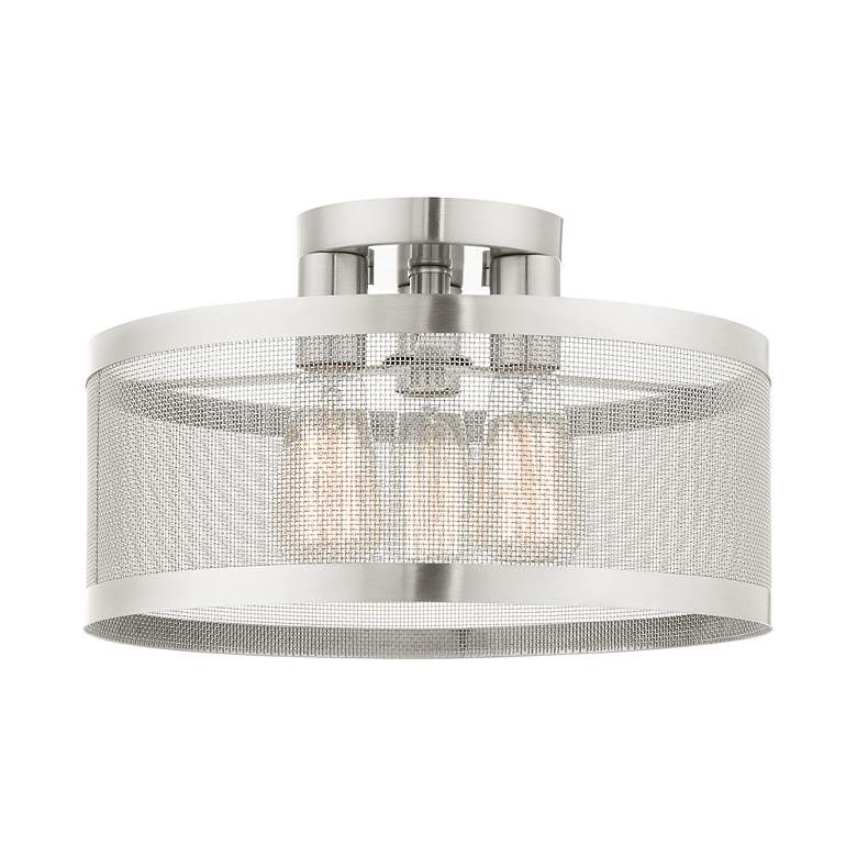 Image 6 Industry 3 Light Brushed Nickel Semi Flush Mount more views