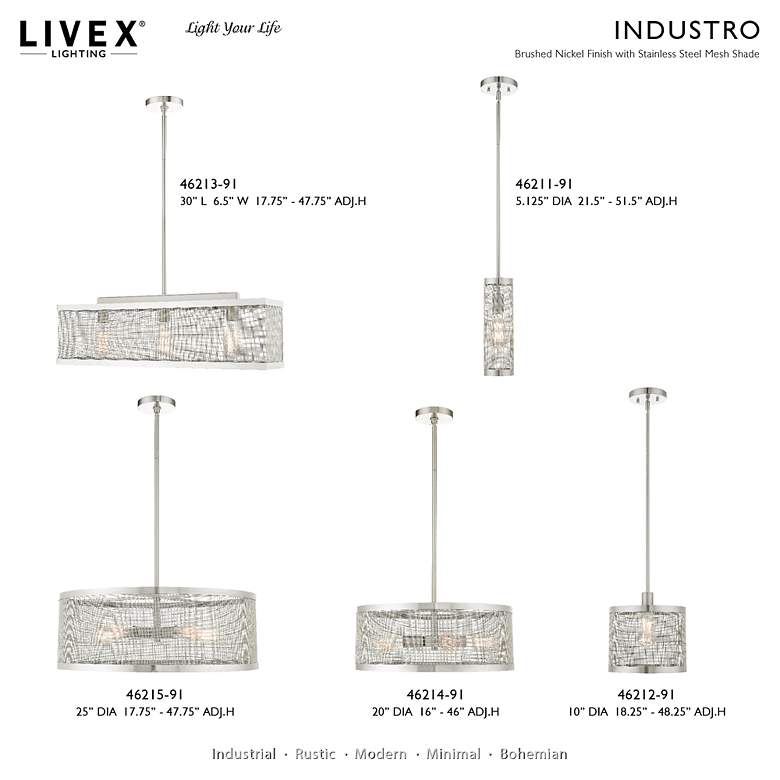 Image 4 Industry 3 Light Brushed Nickel Semi Flush Mount more views