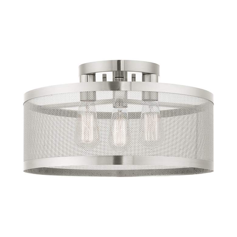 Image 6 Industry 3 Light Brushed Nickel Semi Flush Mount more views