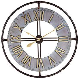 Image3 of Industry 33" Wide Steel and Gold Open-Face Wall Clock