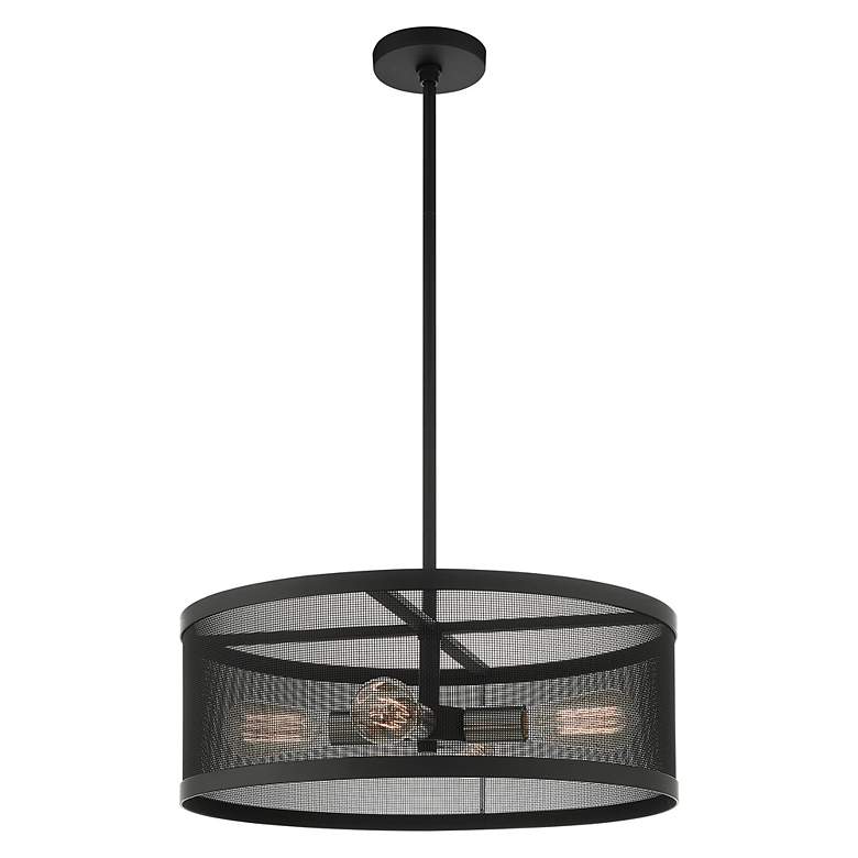 Image 7 Industry 4 Light Black Chandelier more views
