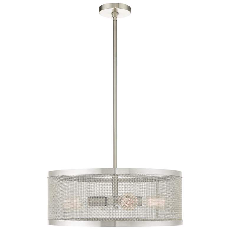 Image 1 Industry 4 Light Brushed Nickel Chandelier