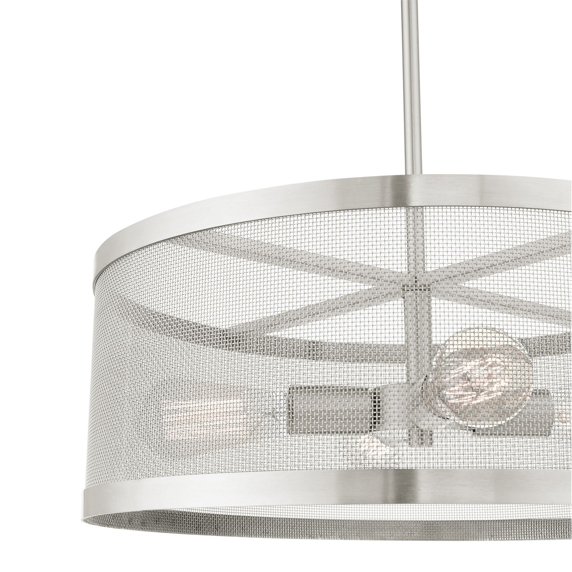 Industry 4 Light Brushed Nickel Chandelier