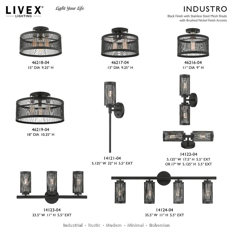 Image 4 Industry 5 Light Black Chandelier more views