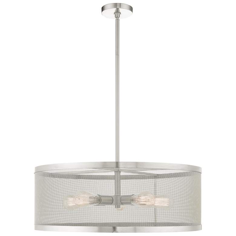 Image 1 Industry 5 Light Brushed Nickel Chandelier