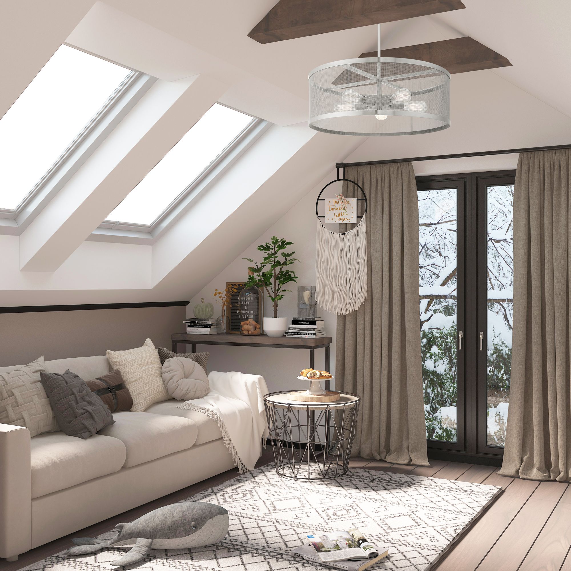 Industry 5 Light Brushed Nickel Chandelier