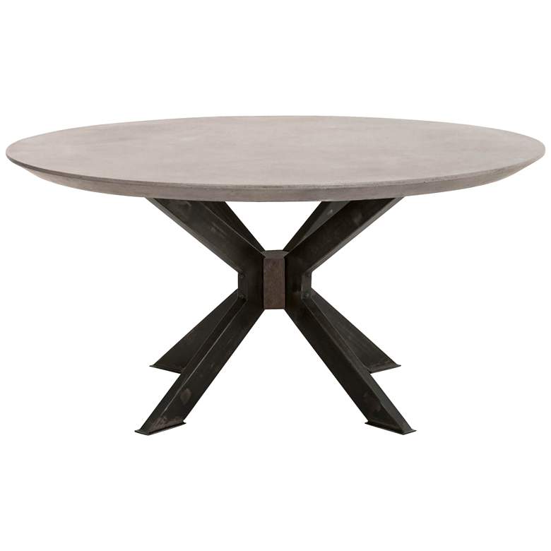 Image 5 Industry 60 inch Wide Ash Gray and Black Round Dining Table more views