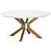 Industry 60" Wide Ivory and Brass Round Dining Table