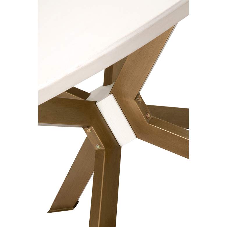 Image 2 Industry 60" Wide Ivory and Brass Round Dining Table more views