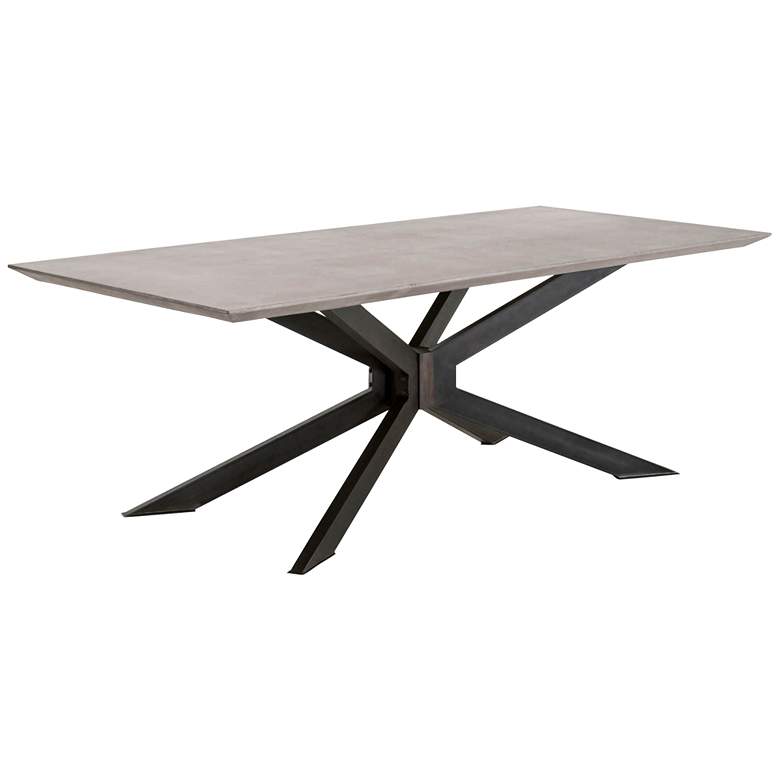 Industry 87&quot;W Ash Gray and Black Rectangular Dining Table