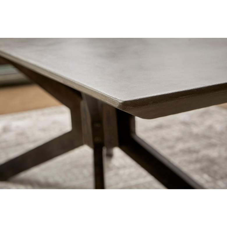 Industry 87&quot;W Ash Gray and Black Rectangular Dining Table more views