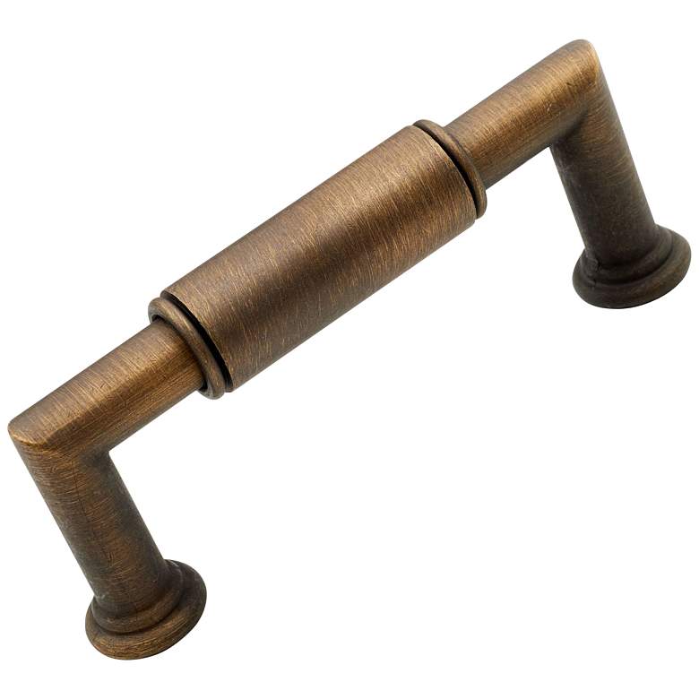 Image 1 Indy Antique English Metal 3 1/2" Wide Cylinder Cabinet Pull