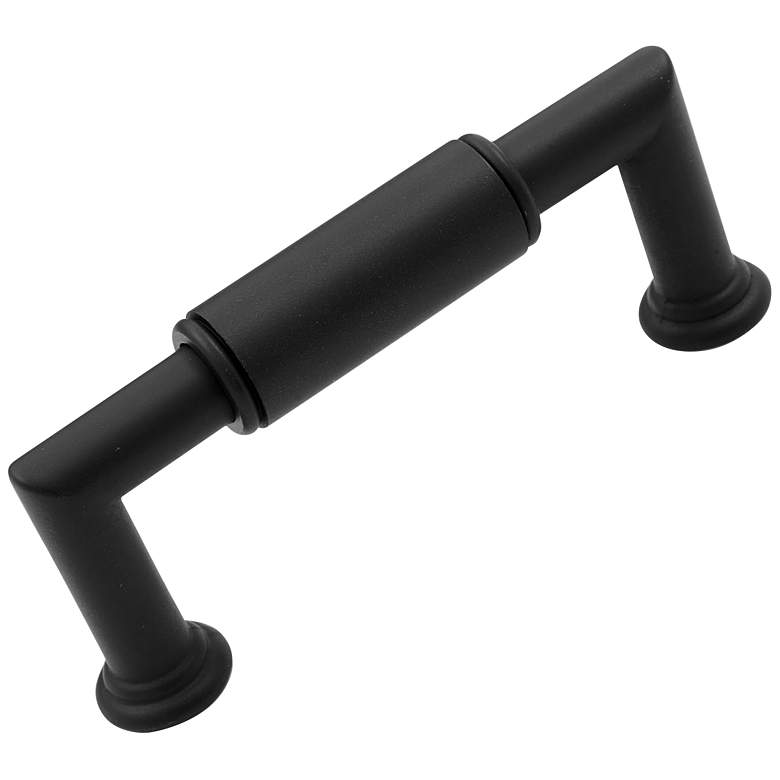 Image 1 Indy Black Metal 3 1/2" Wide Cylinder Cabinet Pull