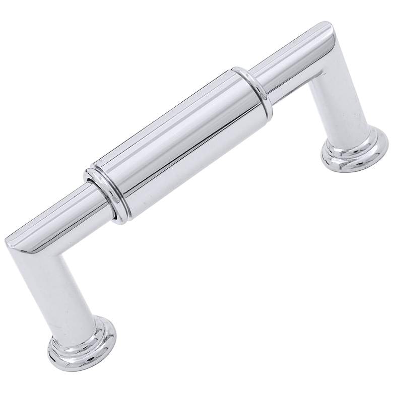 Image 1 Indy Polished Chrome Metal 3 1/2" Wide Cylinder Cabinet Pull