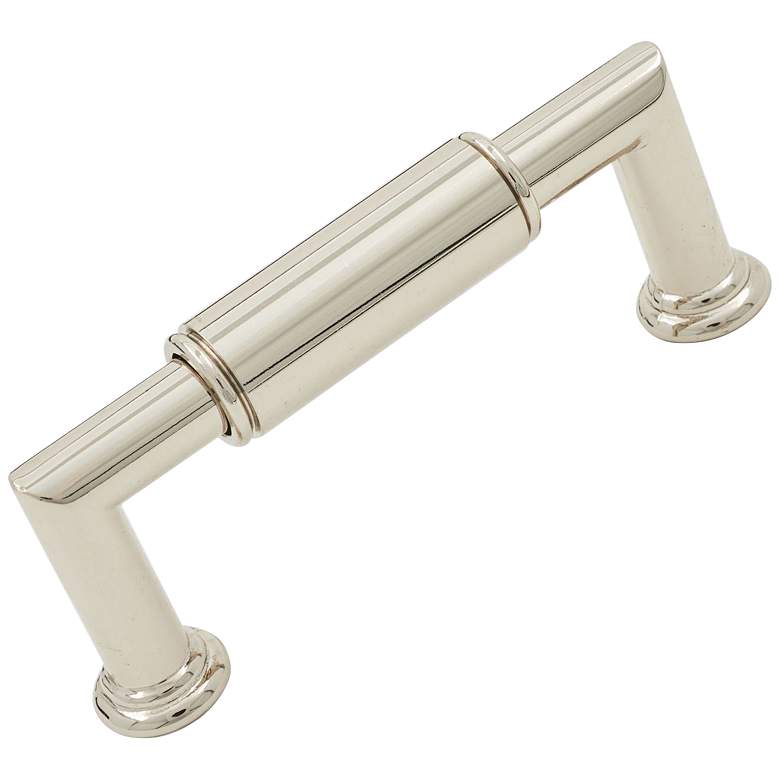 Image 1 Indy Polished Nickel Metal 3 1/2" Wide Cylinder Cabinet Pull