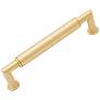 Indy Satin Brass Metal 5 1/2" Wide Cylinder Cabinet Pull