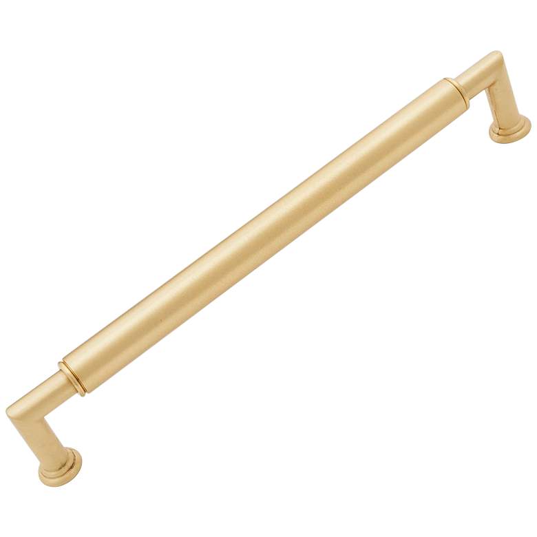 Image 1 Indy Satin Brass Metal 8 1/2" Wide Cylinder Cabinet Pull