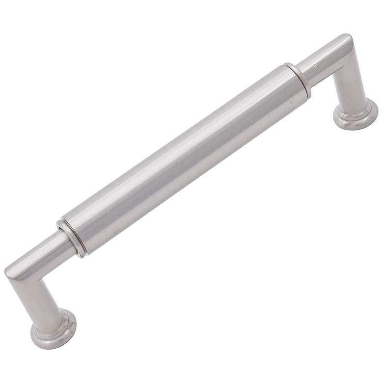Image 1 Indy Satin Nickel Metal 5 1/2" Wide Cylinder Cabinet Pull