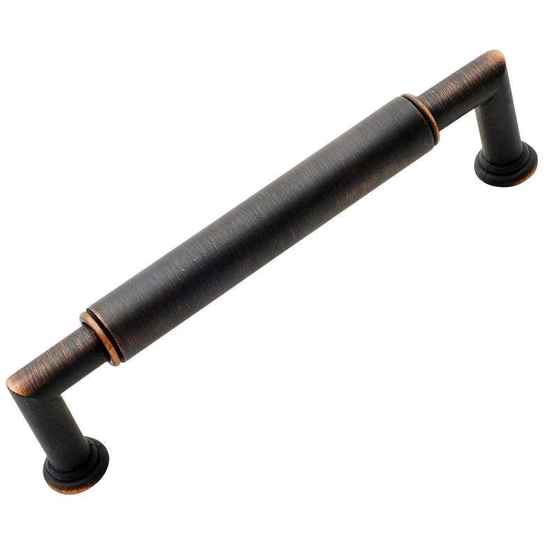 Image 1 Indy Valencia Bronze Metal 5 1/2" Wide Cylinder Cabinet Pull