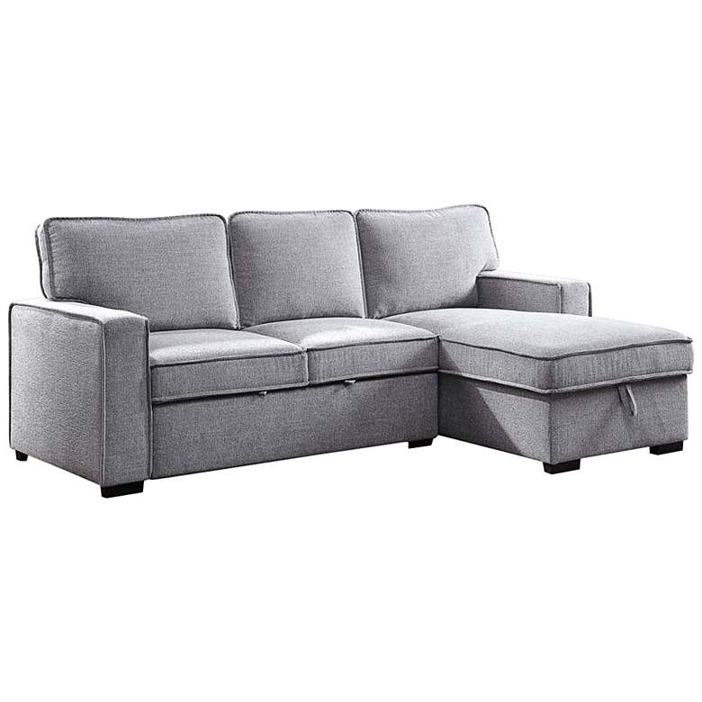 Image 2 Ines 92 1/2" Wide Gray Sectional Sleeper Sofa