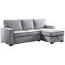 2_Ines 92 1/2" Wide Gray Sectional Sleeper Sofa