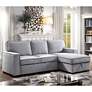 1_Ines 92 1/2" Wide Gray Sectional Sleeper Sofa