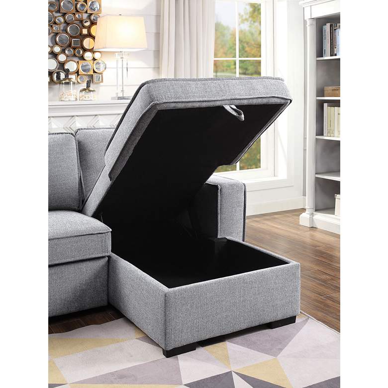 Image 3 Ines 92 1/2" Wide Gray Sectional Sleeper Sofa more views