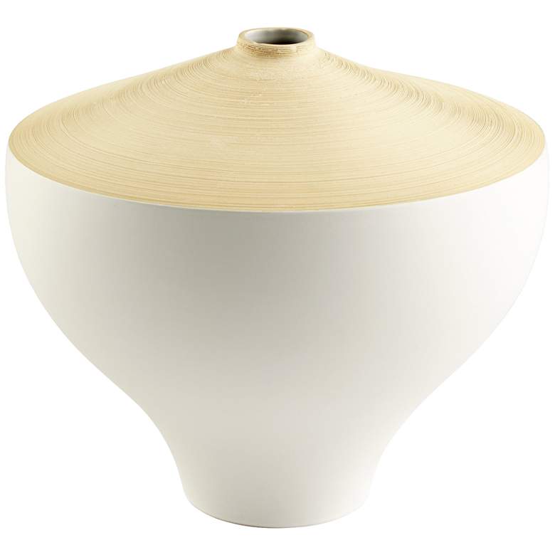 Inez Matte White 12 3/4&quot; Wide Modern Ceramic Vase