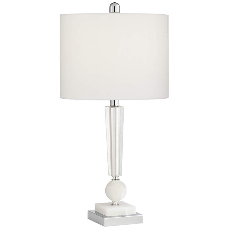 Inez Stacked Crystal and Marble Table Lamp