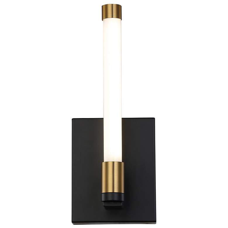 Image 1 Infiniti 1-Light Integrated LED Sconce Matte Black & Brass