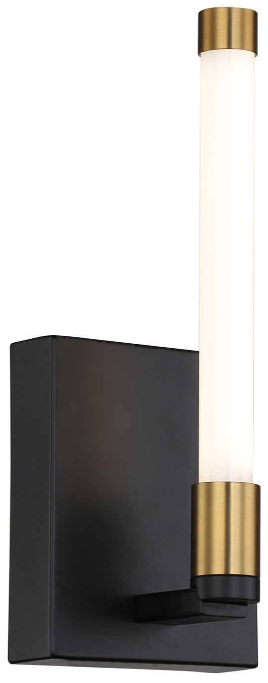 Image 2 Infiniti 1-Light Integrated LED Sconce Matte Black & Brass more views