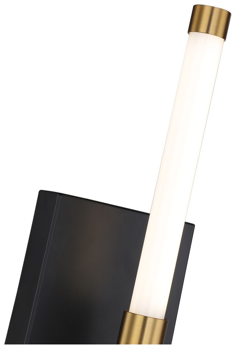 Image 4 Infiniti 1-Light Integrated LED Sconce Matte Black & Brass more views