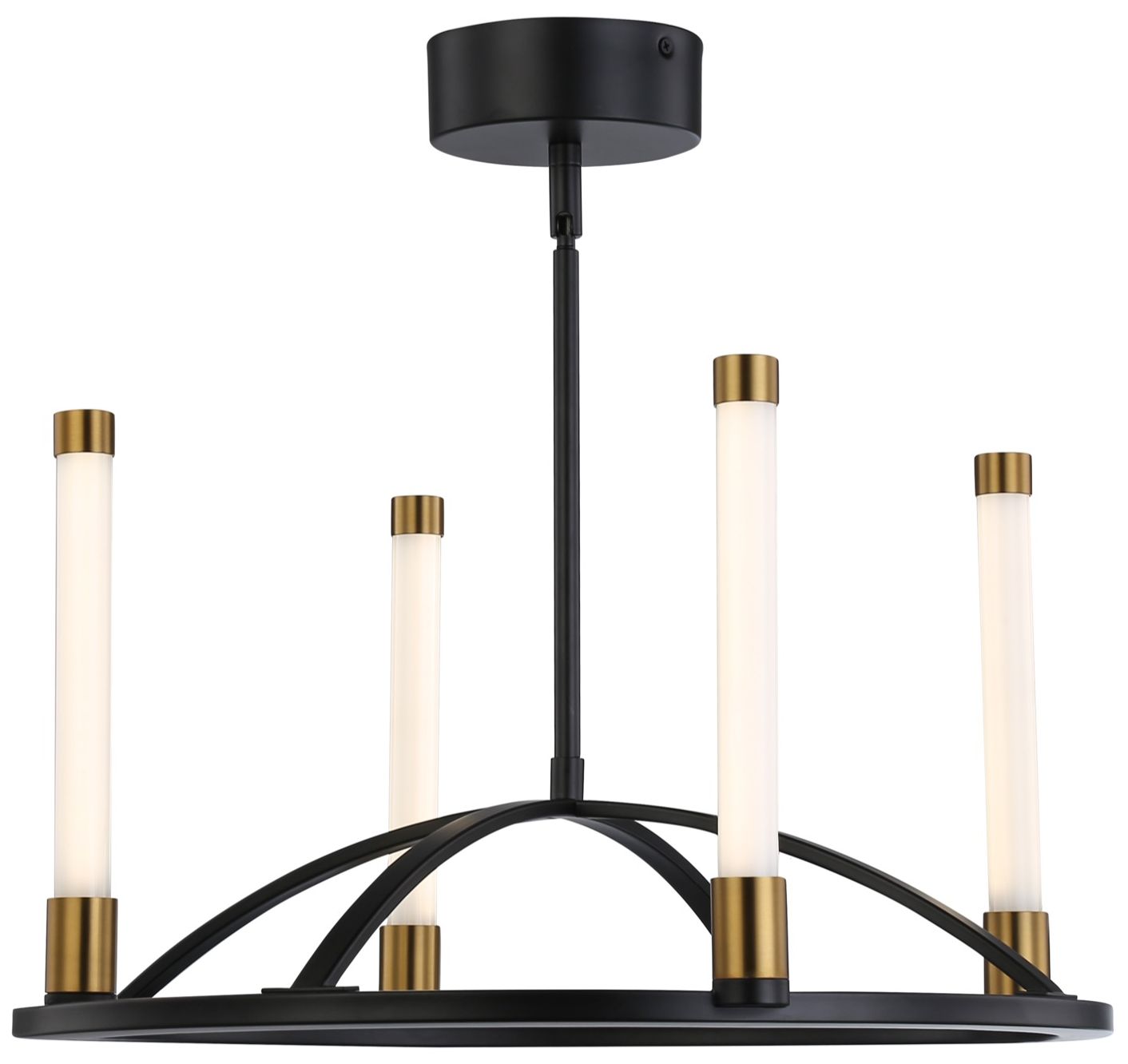 Thumbnail2 of Infiniti Collection 4-Light Integrated LED Chandelier, Matte Black & Br more views