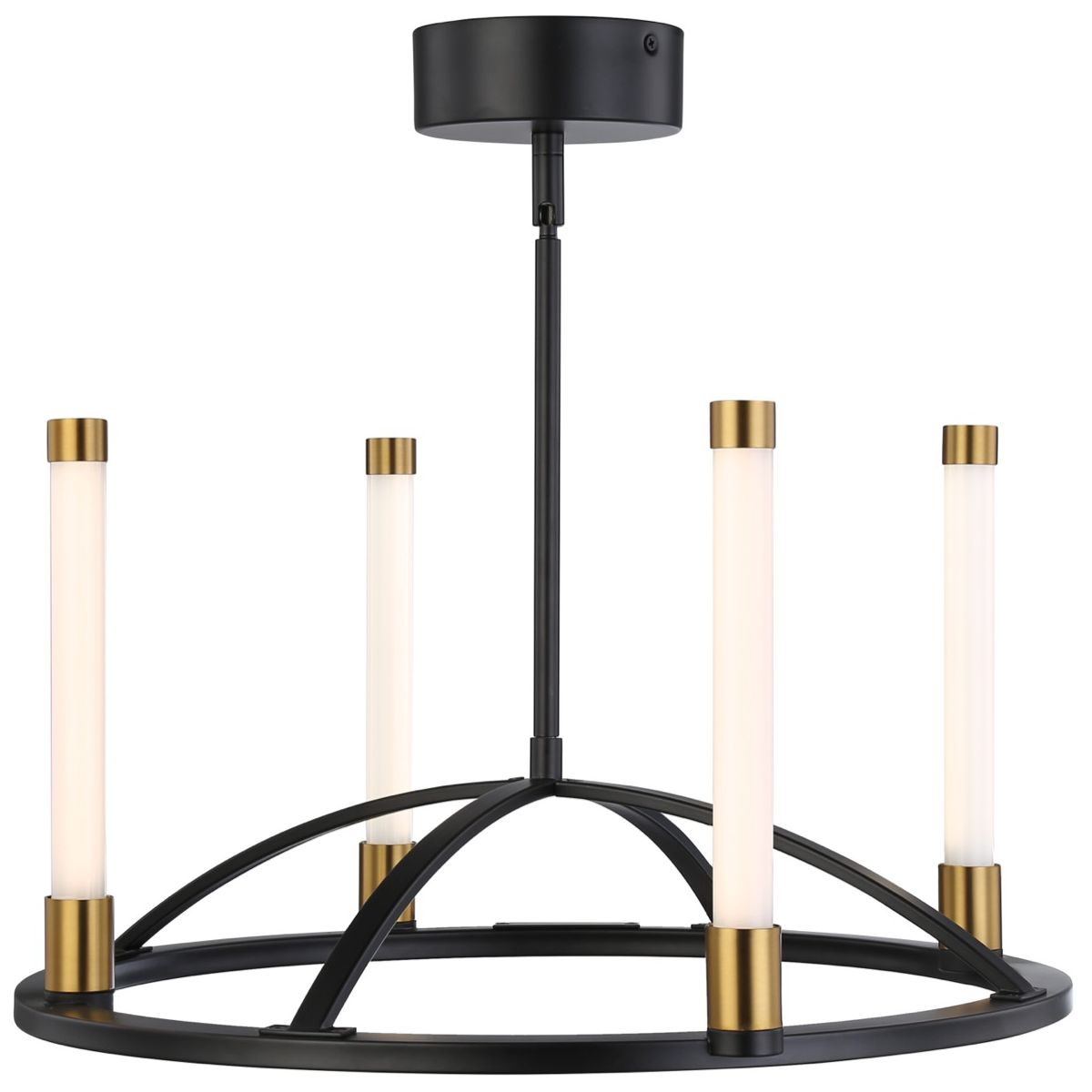 Thumbnail3 of Infiniti Collection 4-Light Integrated LED Chandelier, Matte Black & Br more views