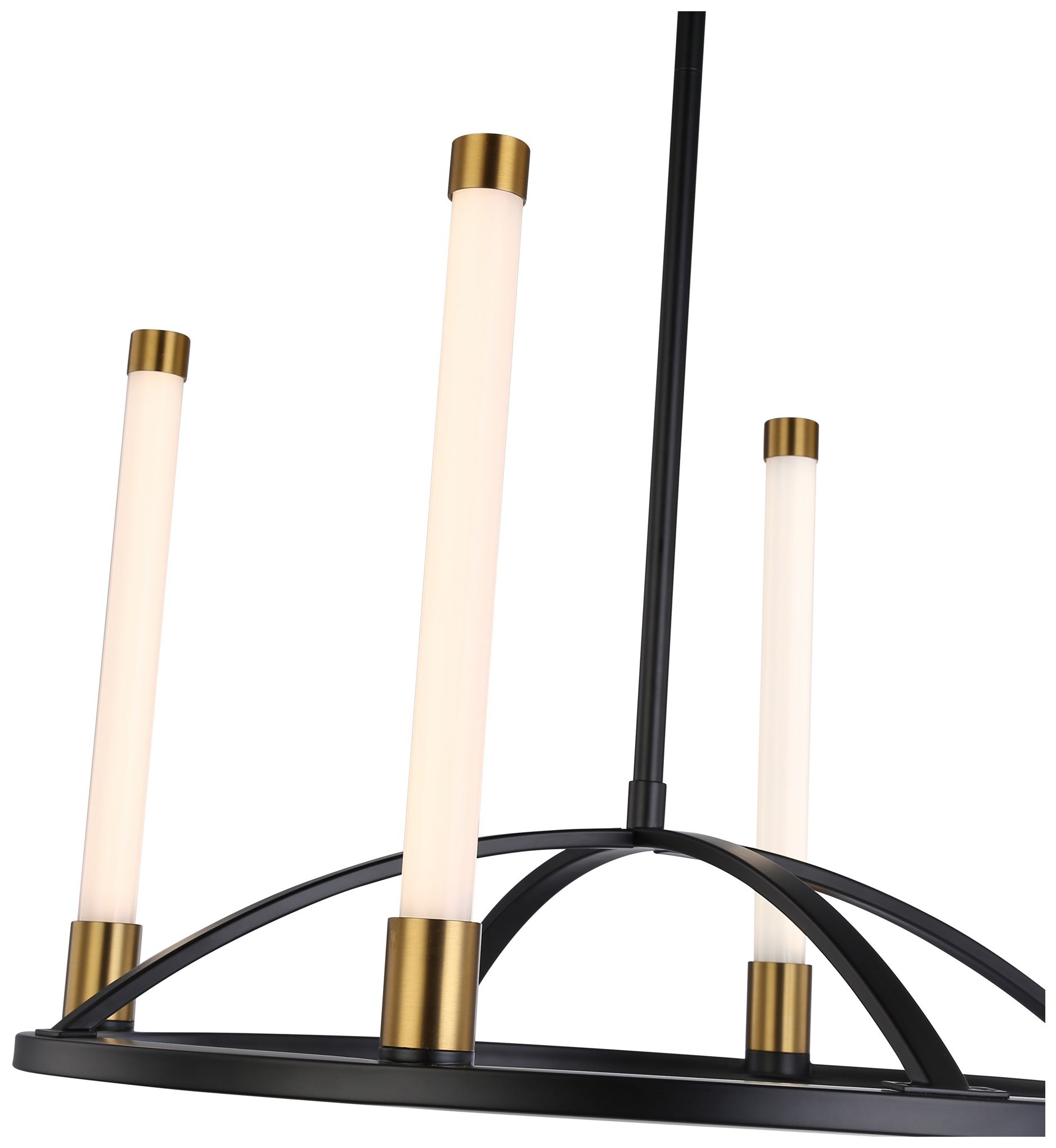 Infiniti Collection 4-Light Integrated LED Chandelier, Matte Black & Br