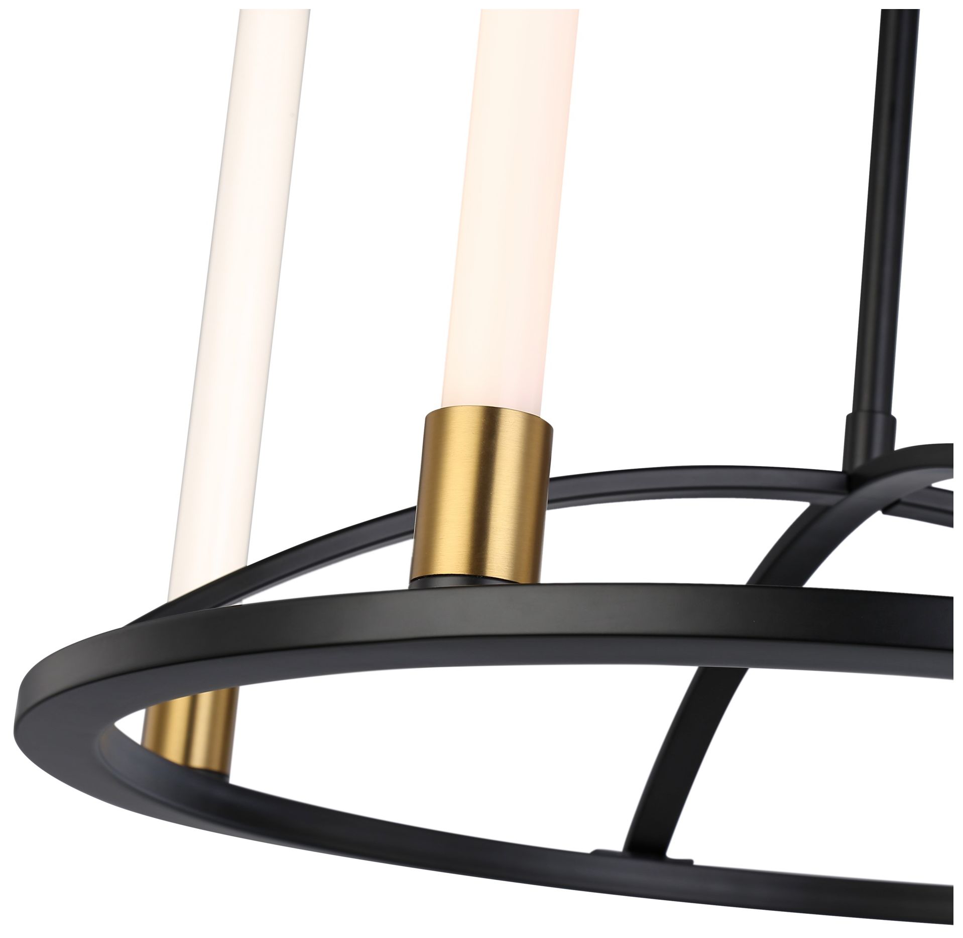Infiniti Collection 4-Light Integrated LED Chandelier, Matte Black & Br