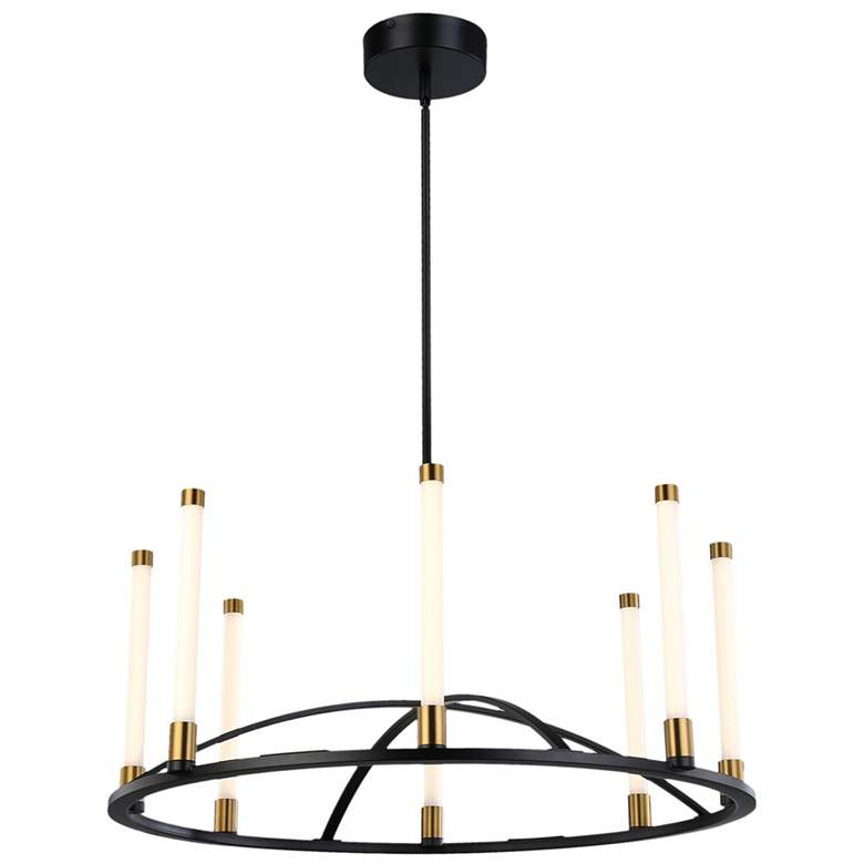 Image 1 Infiniti Collection 8-Light Integrated LED Chandelier, Matte Black & Br