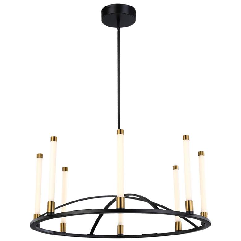 Image 1 Infiniti Collection 8-Light Integrated LED Chandelier, Matte Black &#38; Br