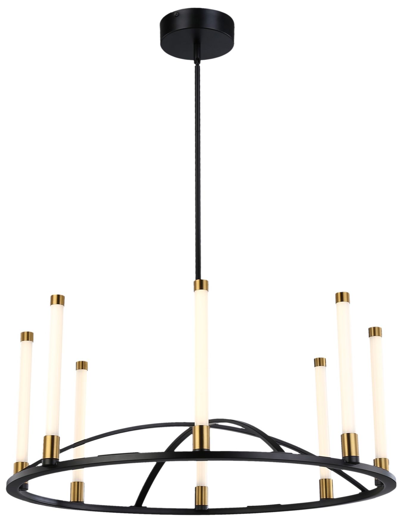 Image 2 Infiniti Collection 8-Light Integrated LED Chandelier, Matte Black & Br more views