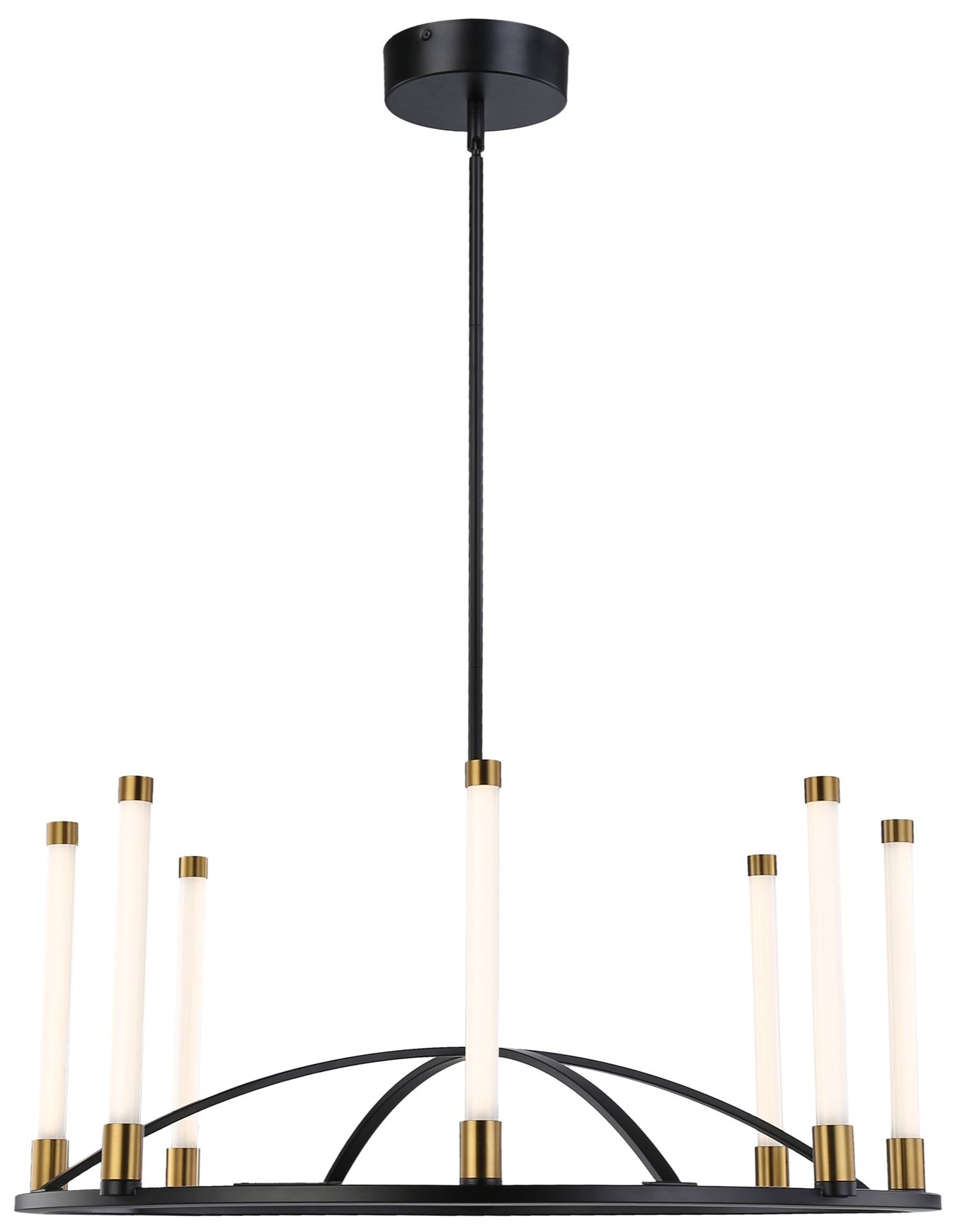 Image 3 Infiniti Collection 8-Light Integrated LED Chandelier, Matte Black & Br more views