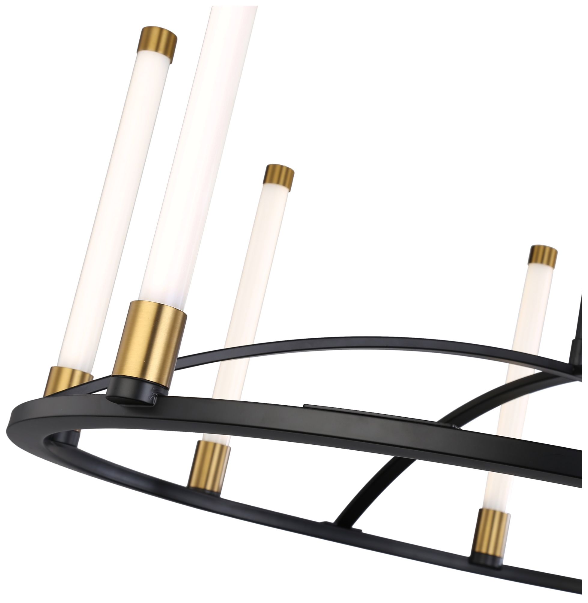 Image 4 Infiniti Collection 8-Light Integrated LED Chandelier, Matte Black & Br more views
