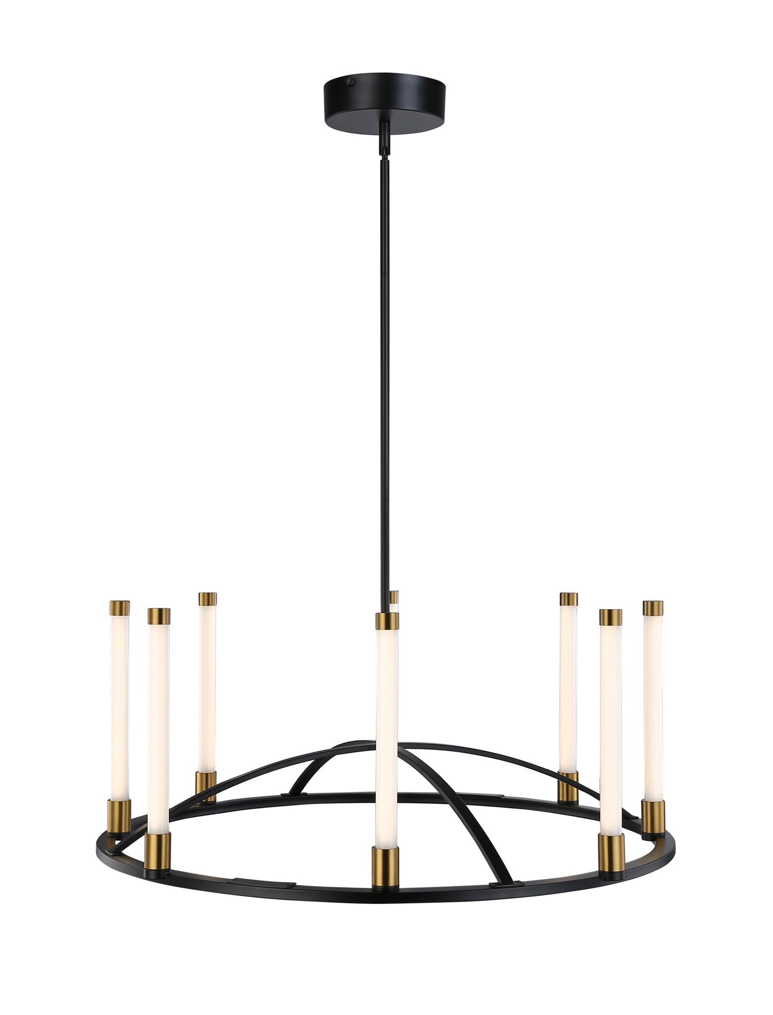 Image 6 Infiniti Collection 8-Light Integrated LED Chandelier, Matte Black & Br more views