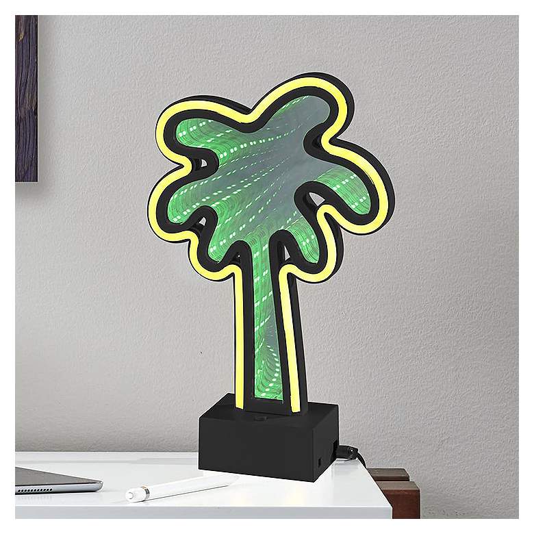 Image 2 Infinity 10 1/2" High Neon Palm Tree LED Accent Table Lamp