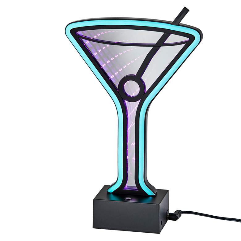 Image 3 Infinity 10" High Neon Martini Glass LED Accent Table Lamp