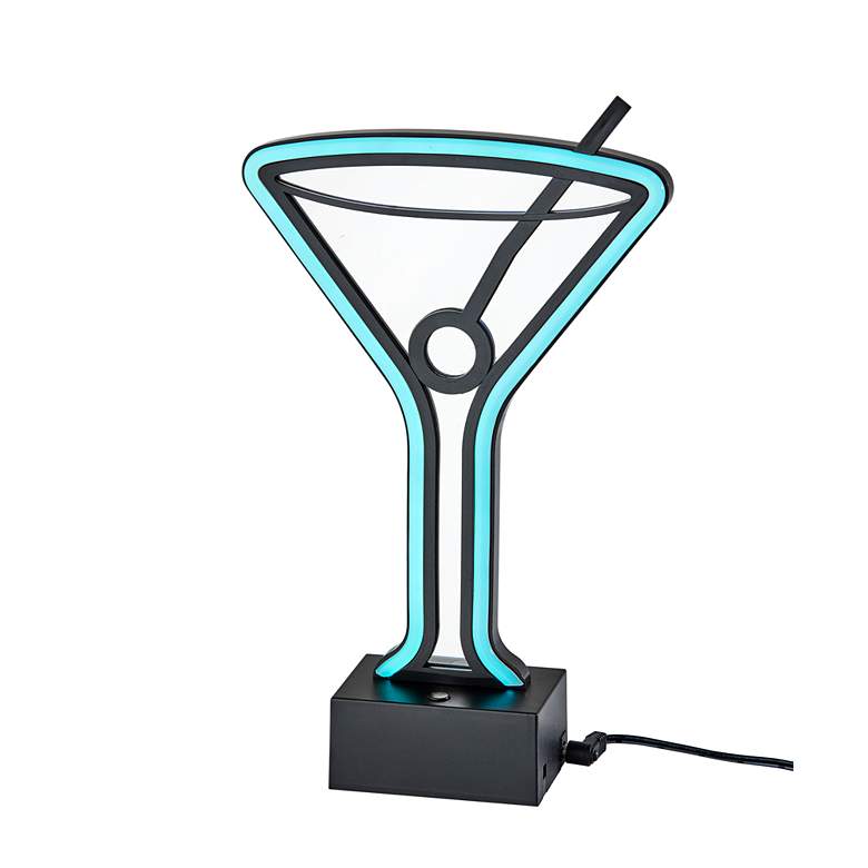 Image 7 Infinity 10" High Neon Martini Glass LED Accent Table Lamp more views