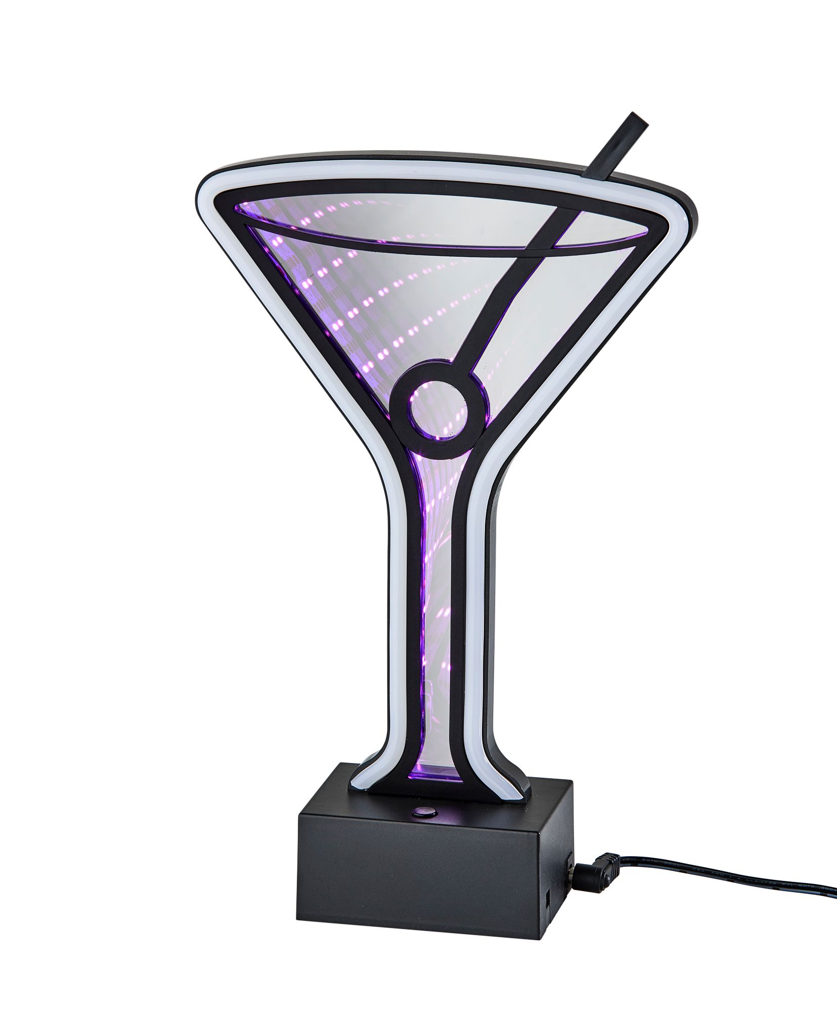 Infinity 10" High Neon Martini Glass LED Accent Table Lamp in scene