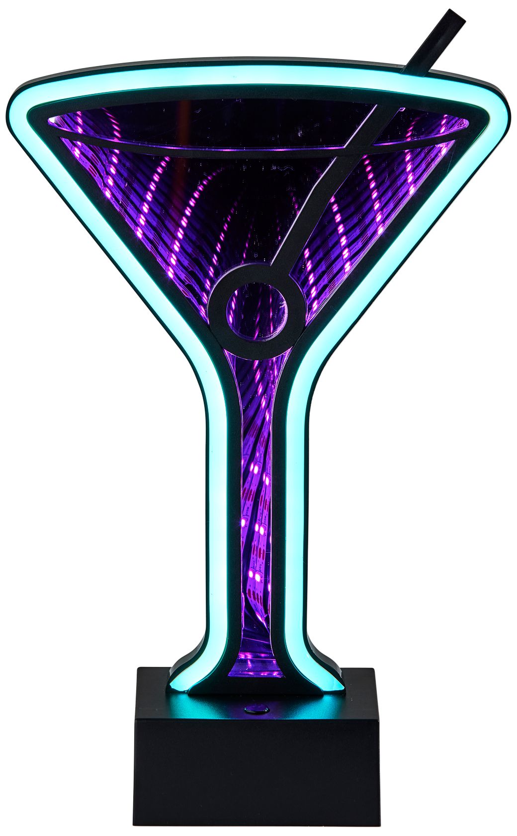 Infinity 10" High Neon Martini Glass LED Accent Table Lamp in scene