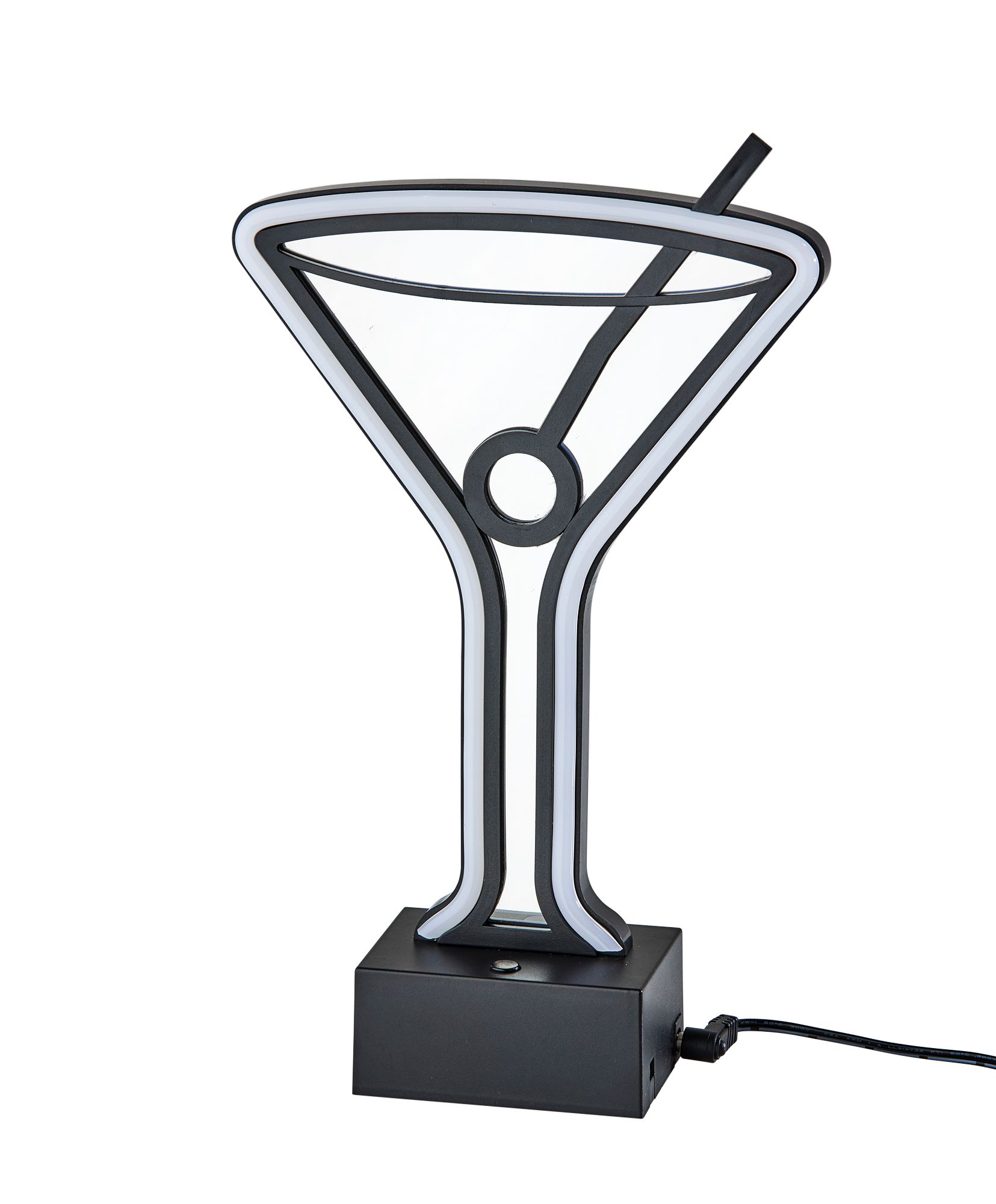 Infinity 10" High Neon Martini Glass LED Accent Table Lamp in scene