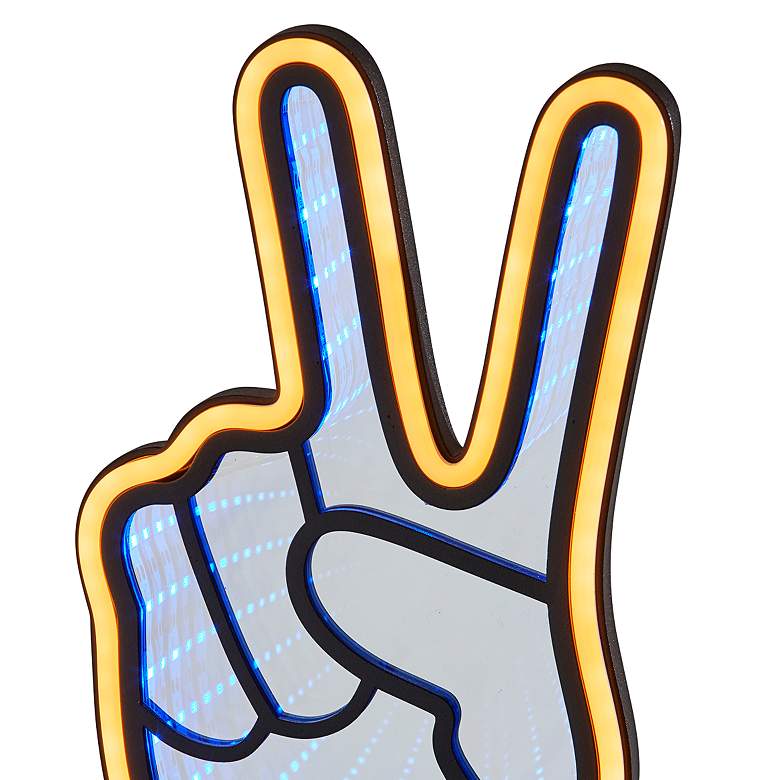 Image 4 Infinity 10" High Neon Peace Sign LED Accent Table Lamp more views