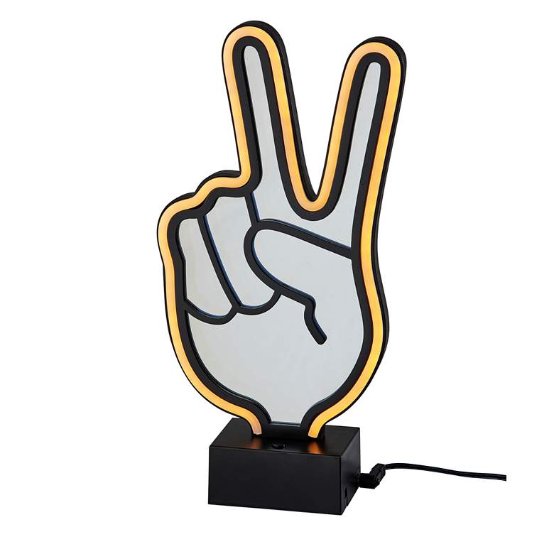 Image 7 Infinity 10" High Neon Peace Sign LED Accent Table Lamp more views